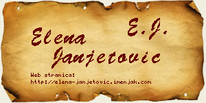 Elena Janjetović vizit kartica